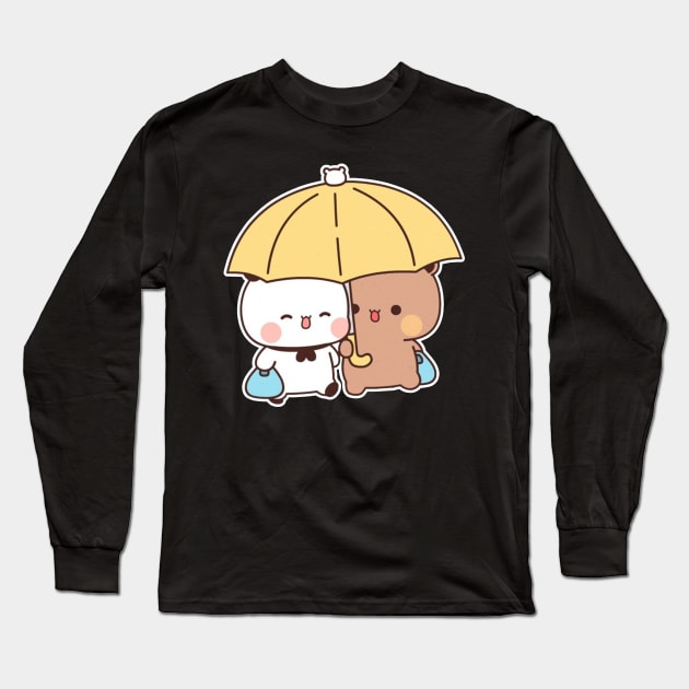 PANDA AND BROWNIE Long Sleeve T-Shirt by rahobisona